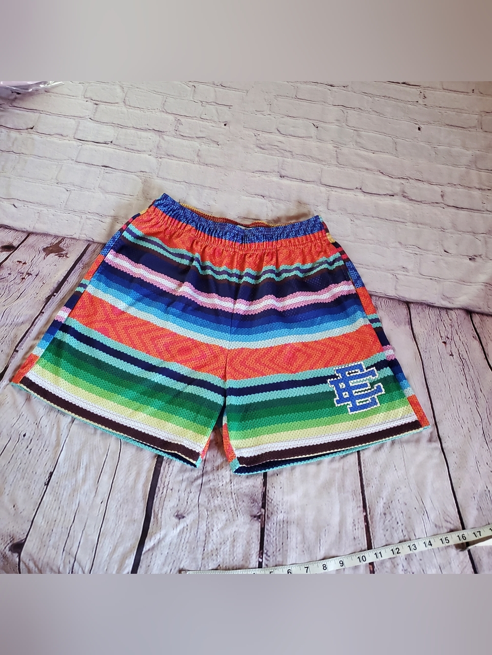 Eric Emanuel EE Basic Short Baja Rug Multicolor Preppy Designer Beachy‎ Large